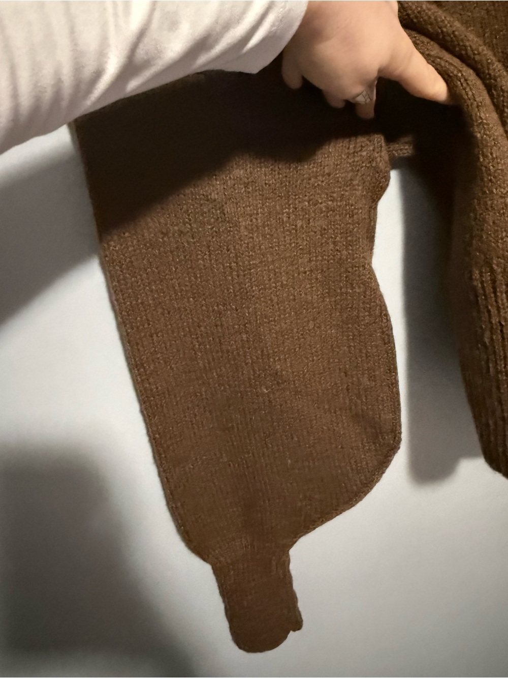 Zenana Brown Mock Neck Balloon Sleeve Cozy Knit Sweater - Cozy Fall Staple - Picture 4 of 5